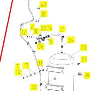 Oryginalne Szybkozłącze o numerze katalogowym 101140516, stosowane w kombajnach zbożowych marki Rostselmash- schemat.