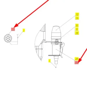 Oryginalna osłona wtyczki o numerze katalogowym 101141376, stosowana w kombajnach zbożowych marki Rostselmash schemat.