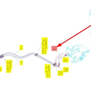 Oryginalny przewód hydrauliczny o numerze katalogowym 101152083, stosowany w kombajnach zbożowych marki Rostselmash schemat