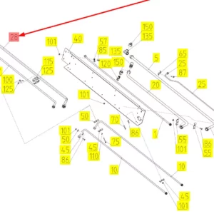 Oryginalny przewód hydrauliczny o numerze katalogowym 101167688, stosowany w kombajnach zbożowych marki Rostselmash schemat.