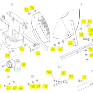 Oryginalne łożysko z obudową o numerze katalogowym 101174541, stosowane w kombajnach zbożowych marki Rostselmash schemat.
