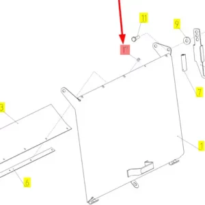 Oryginalny nit mocujący klapę skrzyni na narzędzia o numerze katalogowym 101176721, stosowany w kombajnach zbożowych marki Rostselmash- schemat.