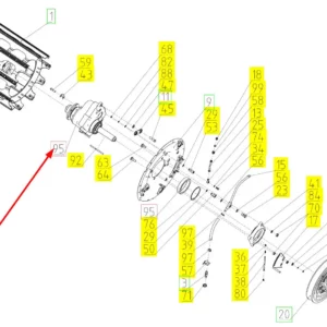 Oryginalna przekładnia redukcyjna bębna klepiska Vector o numerze katalogowym 101178260, stosowana w kombajnach zbożowych marki Rostselmash schemat.