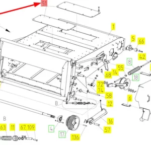 Oryginalna osłona podajnika pochyłego o numerze katalogowym 101187099, stosowana w kobajnach zbożowych marki Rostselmash. schemat
