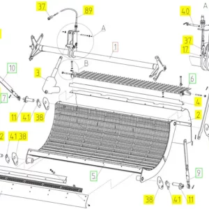 Oryginalny cep prawy o numerze katalogowym 101226433, stosowany w kombajnach zbożowych marki Rostselmash schemat.