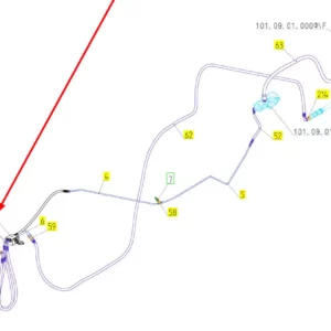 Oryginalny blok hydrauliczny o numerze katalogowym 101226804, stosowany w kombajnach zbożowych marki Rostselmash schemat.
