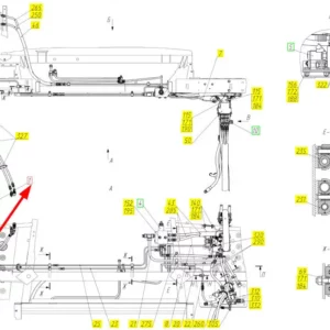 Oryginalne szybkozłącze hydrauliczne o numerze katalogowym 101227118, stosowane w hederach i kombajnach zbożowych marki Rostselmash schemat.