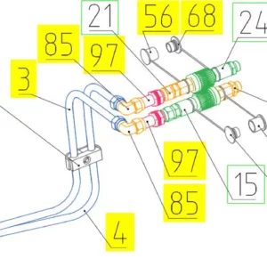 Oryginalne półzłącze hydrauliczne o numerze katalogowym 101227140, stosowane w kombajnach zbożowych marki Rostselmash- schemat.