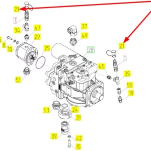 Oryginalna zaślepka wyjścia hydraulicznego o numerze katalogowym 101228934, stosowana w kombajnach zbożowych marki Rostselmash schemat.