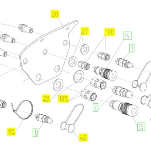Oryginalna zatyczka szybkozłącza o numerze katalogowym 101230157, stosowana w hederach i kombajnach zbożowych marki Rostselmash- schemat.