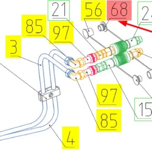 Oryginalna zaślepka o numerze katalogowym 101230164, stosowana w kombajnach zbożowych marki Rostselmash- schemat.
