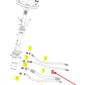 Oryginalny przewód hydrauliczny o numerze katalogowym 101232666, stosowany w kombajnach zbożowych marki Rostselmash schemat.