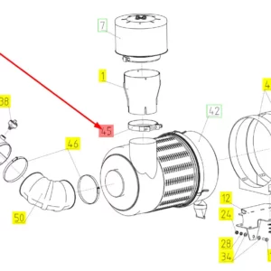Oryginalna opaska zaciskowa o numerze katalogowym 101233662, stosowana w kombajnach zbożowych marki Rostselmash schemat.