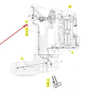 Oryginalny przewód paliwowy o numerze katalogowym 101239552, stosowany w kombajnach zbożowych marki Rostselmash schemat.