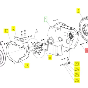 Oryginalna śruba M12 x 60 o numerze katalogowym 101239658, stosowana w kombajnach zbożowych marki Rostselmash schemat.