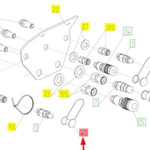 Oryginalna zatyczka szybkozłącza o numerze katalogowym 101239941, stosowana w hederach i kombajnach zbożowych marki Rostselmash- schemat.