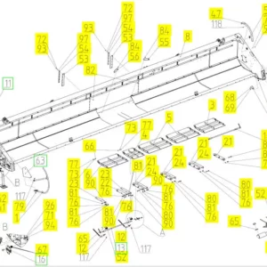 Oryginalny łącznik o numerze katalogowym 101240071, stosowany w hdederach zbożowych marki Rostselmash. schemat
