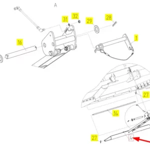 Oryginalny element podłogi hederu o numerze katalogowym 101240156, stosowany w hederach zbożowych marki Rostselmash schemat