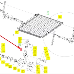 Oryginalny wahacz sita o numerze katalogowym 101241605, stosowany w kombajnach zbożowych marki Rostselmash schemat.