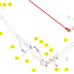 Oryginalna zaślepka złącza o numerze katalogowym 101242193, stosowana w kombajnach zbożowych marki Rostselmash schemat