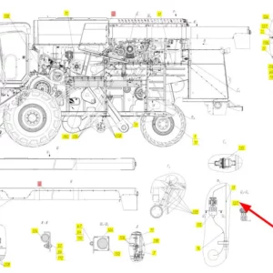 Oryginalne złącze diagnostyczne potrójne o numerze katalogowym 101246869, stosowane w kombajnach zbożowych marki Rostselmash schemat.