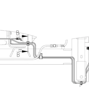 Oryginalny przewód układu hamulcowego o numerze katalogowym 101249441, stosowany w kombajnach zbożowych marki Rostselmash schemat.