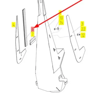 Oryginalna szczotka rury wlotu powietrza o numerze katalogowym 101250973, stosowana w kombajnach zbożowych marki Rostselmash schemat
