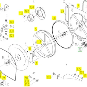 Oryginalna szczotka odplewiacza o numerze katalogowym 101250974, stosowana w kombajnach zbożowych marki Rostselmsh. schemat