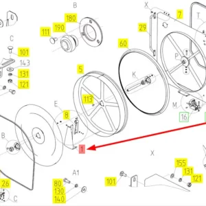 Oryginalna podstawa bębna odplewicza o numerze katalogowym 101251061, stosowana w kombajnach zbożowych marki Rostselmash. schemat