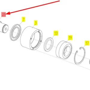 Oryginalny sworzeń rolki o numerze katalogowym 101251550, stosowany w kombajnach zbożowych marki Rostselmash schemat.