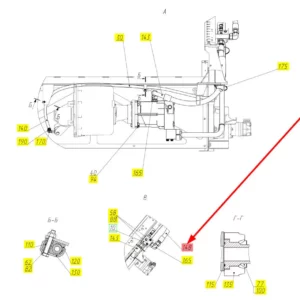 Oryginalny przewód hydrauliczny o numerze katalogowym 101252402, stosowany w kombajnach zbożowych marki Rostselmash schemat.