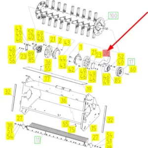 Oryginalny element mocujący o numerze katalogowym 101253099, stosowany w kombajnach zbożowych marki Rostselmash schemat.