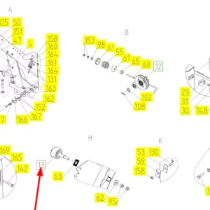 Oryginalna rolka o numerze katalogowym 101253753, stosowana w kombajnach zbożowych marki Rostselmash schemat.