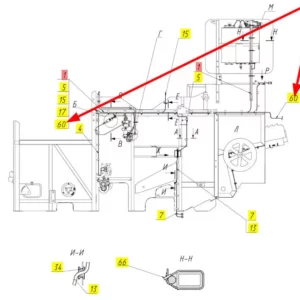 Oryginalna wiązka elektryczna o numerze katalogowym 101254080, stosowana w kombajnach zbożowych marki Rostselmash schemat.