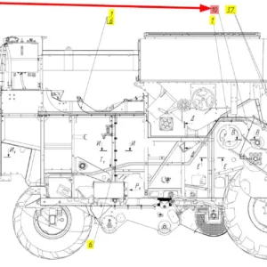 Oryginalna wiązka czujnika bębna młocarni o numerze katalogowym 101254091, stosowana w kombajnach zbożowych marki Rostselmash schemat
