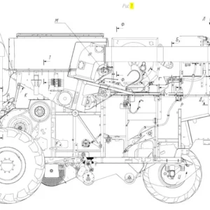 Oryginalna wiązka czujnika młocarni o numerze katalogowym 101254132, stosowana w kombajnach zbożowcyh marki Rostselmash schemat