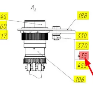 Oryginalna nakrętka o numerze kataologowym 101254743, stosowana w kombajnach zbożowych marki Rostselmash schemat