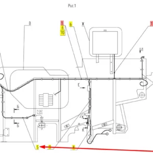 Oryginalna wiązka elektryczna o numerze katalogowym 101256015, stosowana w kombajnach zbożowych marki Rostselmash schemat.