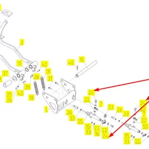 Oryginalna śruba specjalna przelewowa układu hamulcowego o numerze katalogowym 101258811, stosowana w kombajnach zbożowych marki Rostselmash schemat.