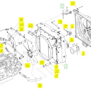 Oryginalny wlot powietrza o numerze katalogowym 101261379, stosowany w kombajnach zbożowych marki Rostselmash. schemat