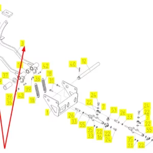 Oryginalna dźwignia pedału hamulca o numerze katalogowym 101262227, stosowana w kombajnach zbożowych marki Rostselmash schemat.