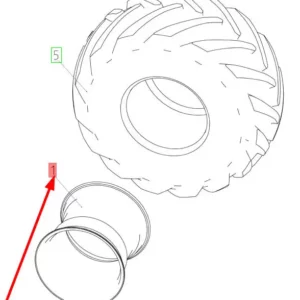 Oryginalna felga koła o numerze katalogowym 101263629, stosowana w kombajnach zbożowych marki Rostselmash schemat.