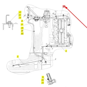 Oryginalny przewód paliwowy o numerze katalogowym 101263729, stosowany w kombajnach zbożowych marki Rostselmash schemat.