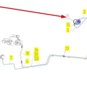 Oryginalny silnik hydrauliczny o numerze katalogowym 101264604, stosowany w kombajnach zbożowych marki Rostselmash schemat.