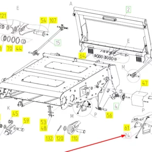 Oryginalne cięgno czujnika przemieszczenia o numerze katalogowym 101265232, stosowane w kombajnach zbożowych marki Rostselmash schemat.