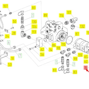 Oryginalna śruba o numerze katalogowym 101266013, stosowana w kombajnach zbożowych marki Rostselmash schemat.