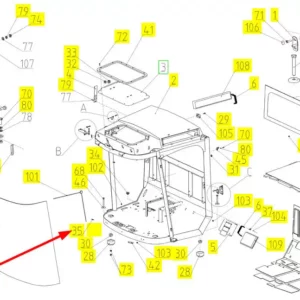 Oryginalna zaślepka o numerze katalogowym 101266068, stosowana w kombajnach zbożowych marki Rostselmash schemat.