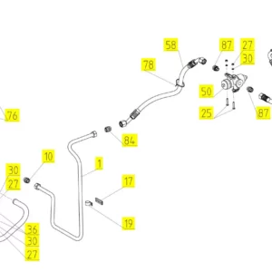 Oryginalny wąż wysokociśnieniowy o numerze katalogowym 101266311, stosowany w kombajnach zbożowych marki Rostselmash schemat.