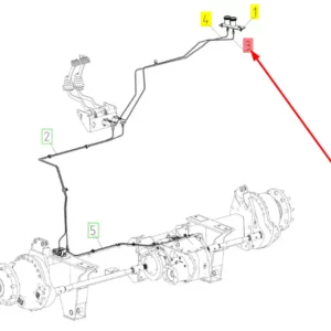 Oryginalny przewód układu hamulcowego o numerze katalogowym 101266473, stosowany w kombajnach zbożowych marki Rostselmash schemat.