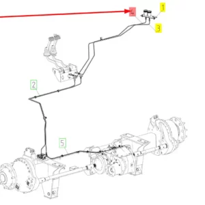 Oryginalny przewód układu hamulcowego o numerze katalogowym 101266475, stosowany w kombajnach zbożowych marki Rostselmash schemat.